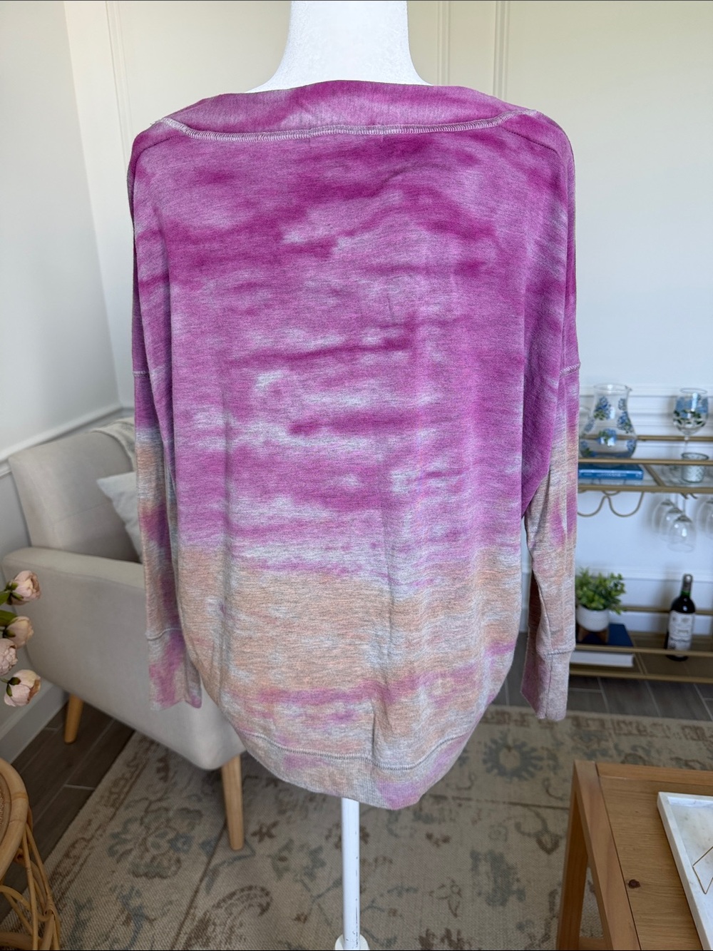 River + Sky London Purple Hand Dyed Dolman Sweatshirt Boho M - Picture 4 of 11